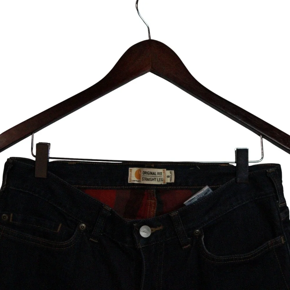 CARHARTT Jeans Blaine Flannel‎ Original Straight Leg Rugged Flex 8 REG - Picture 2 of 4